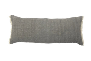 Charcoal Gray Solid Fringed LR07529 Throw Pillow
