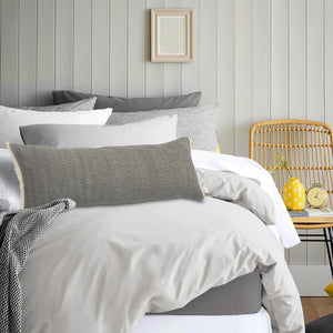 Charcoal Gray Solid Fringed LR07529 Throw Pillow