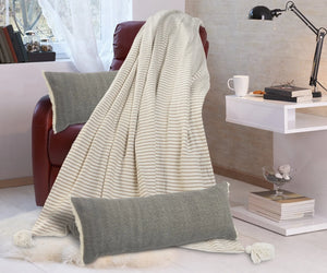 Charcoal Gray Solid Fringed LR07529 Throw Pillow
