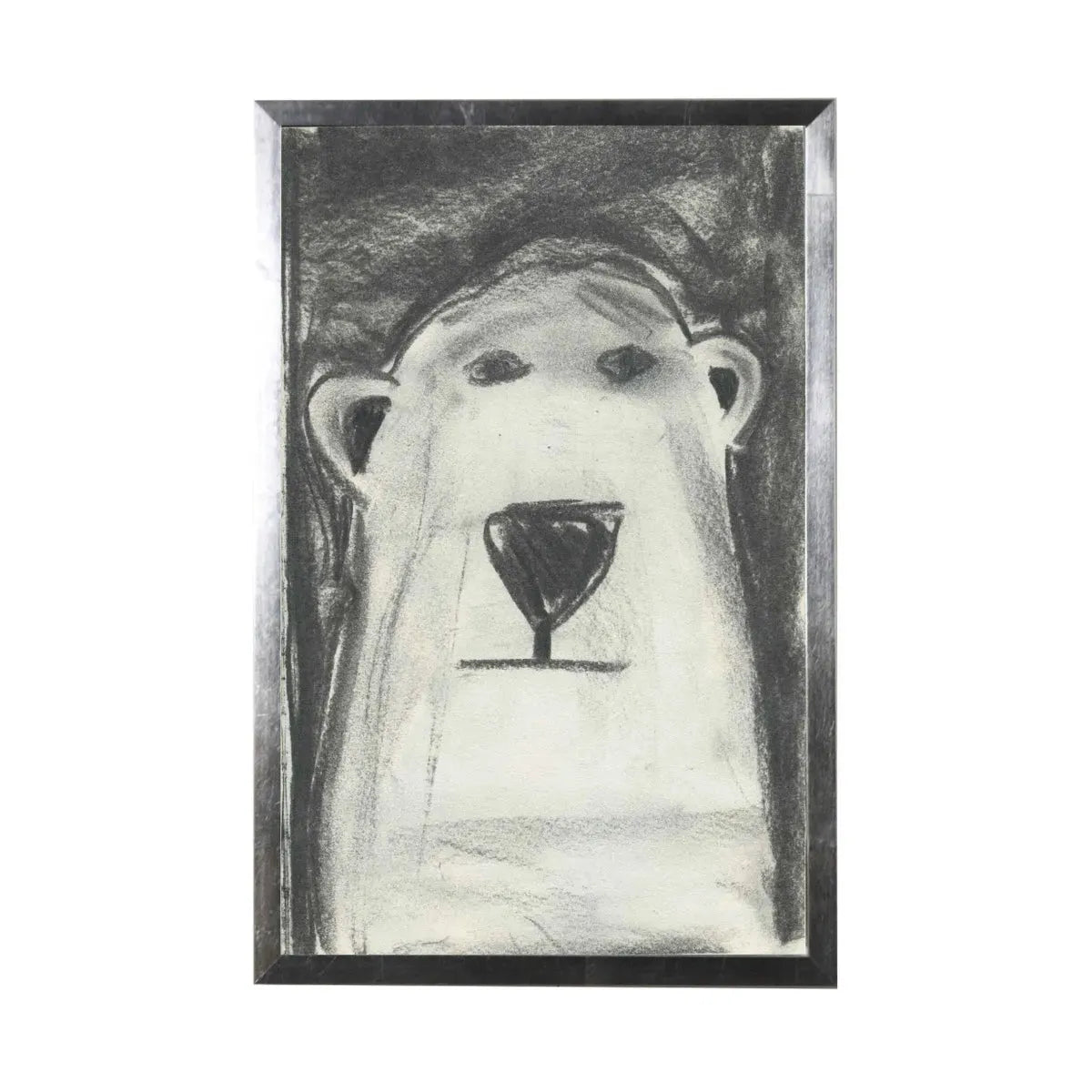 Charcoal Polar Bear Framed Art