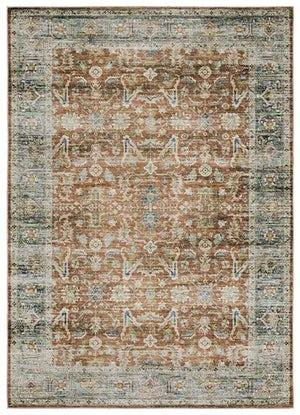 Charleston CHA04 Rust/Blue Rug