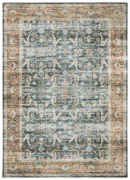 Charleston CHA06 Blue/Rust Rug