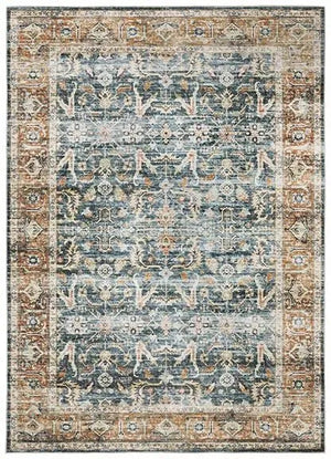 Charleston CHA06 Blue/Rust Rug
