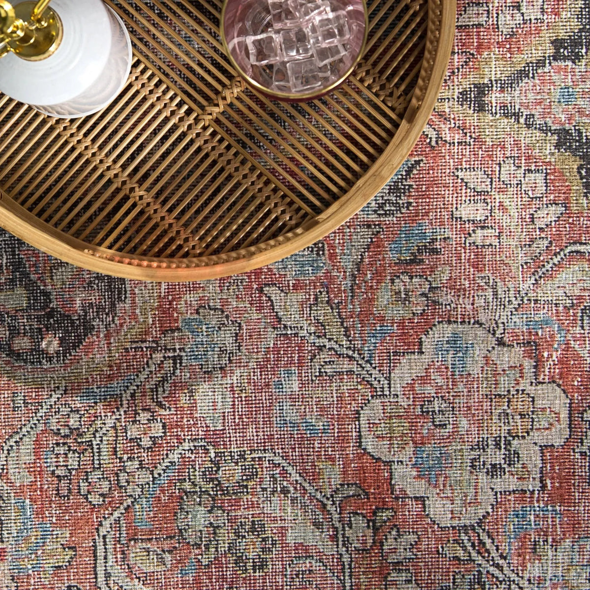 Chateau Cht01 Foix Red/Light Blue Rug