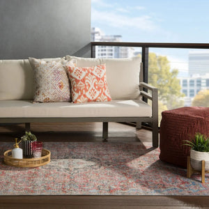 Chateau Cht01 Foix Red/Light Blue Rug