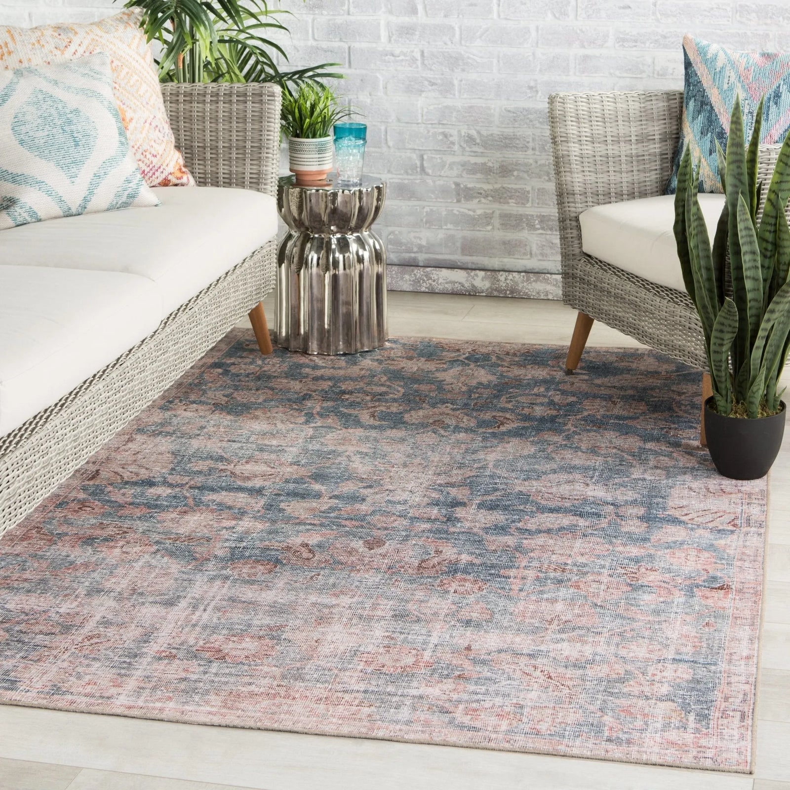 Chateau Cht07 Bardia Blue/Light Pink Rug