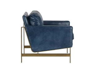 Chazzie Club Chair Blue/Brown