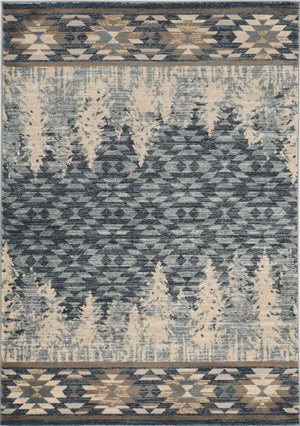 Chester 5636 Pines Slate Blue Rug