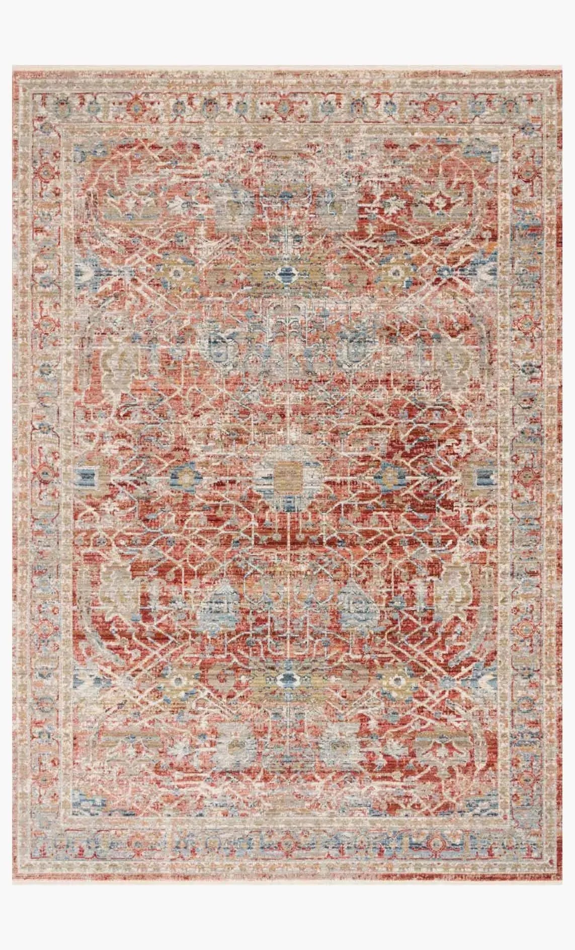 Claire CLE-01 Red/Ivory Rug
