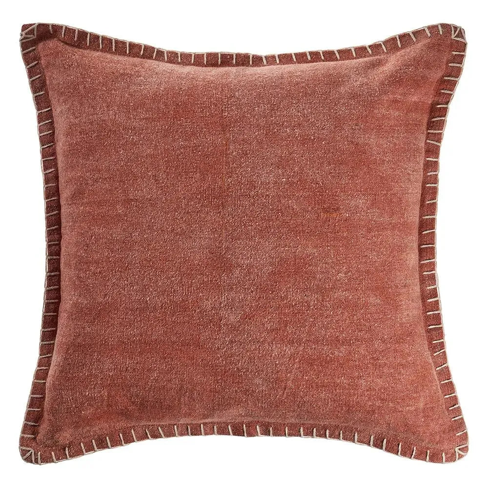 Clay with Embroidered Edges LR04704 Throw Pillow