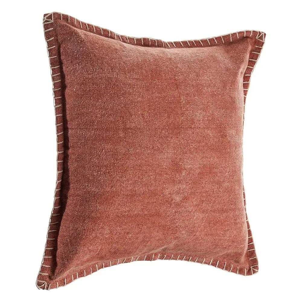 Clay with Embroidered Edges LR04704 Throw Pillow