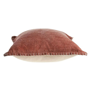 Clay with Embroidered Edges LR04704 Throw Pillow
