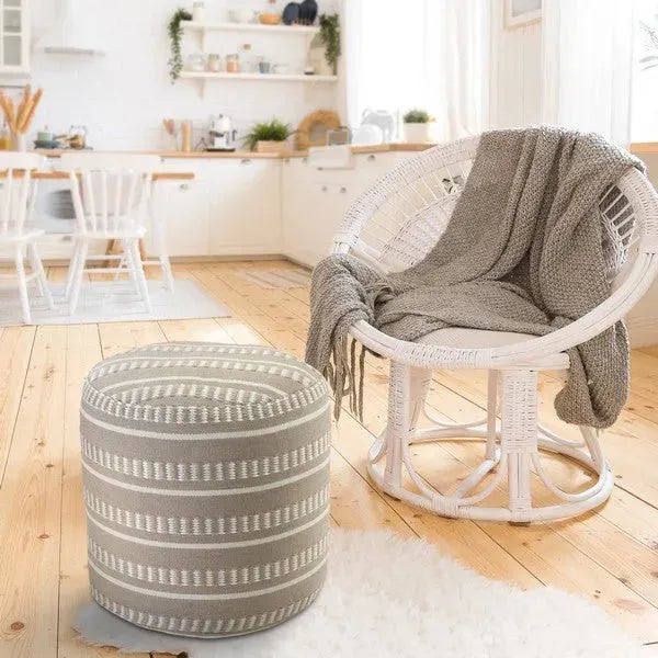 Clementine 34011GRY Grey Pouf