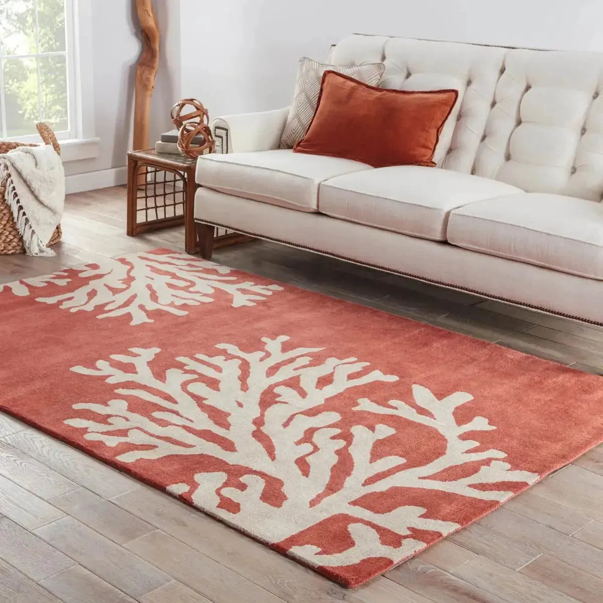 Coastal Seaside COS02 Bough Apricot Brandy / Doe Skin Rug