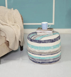 Coastal Stripe LR99719 Pouf