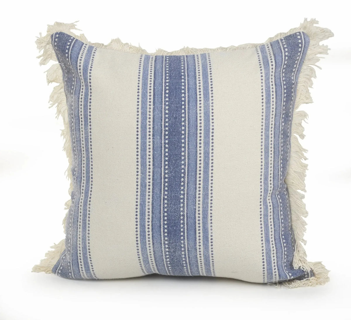 Coastal Striped Blue and Cream LR07479 Throw Pillow