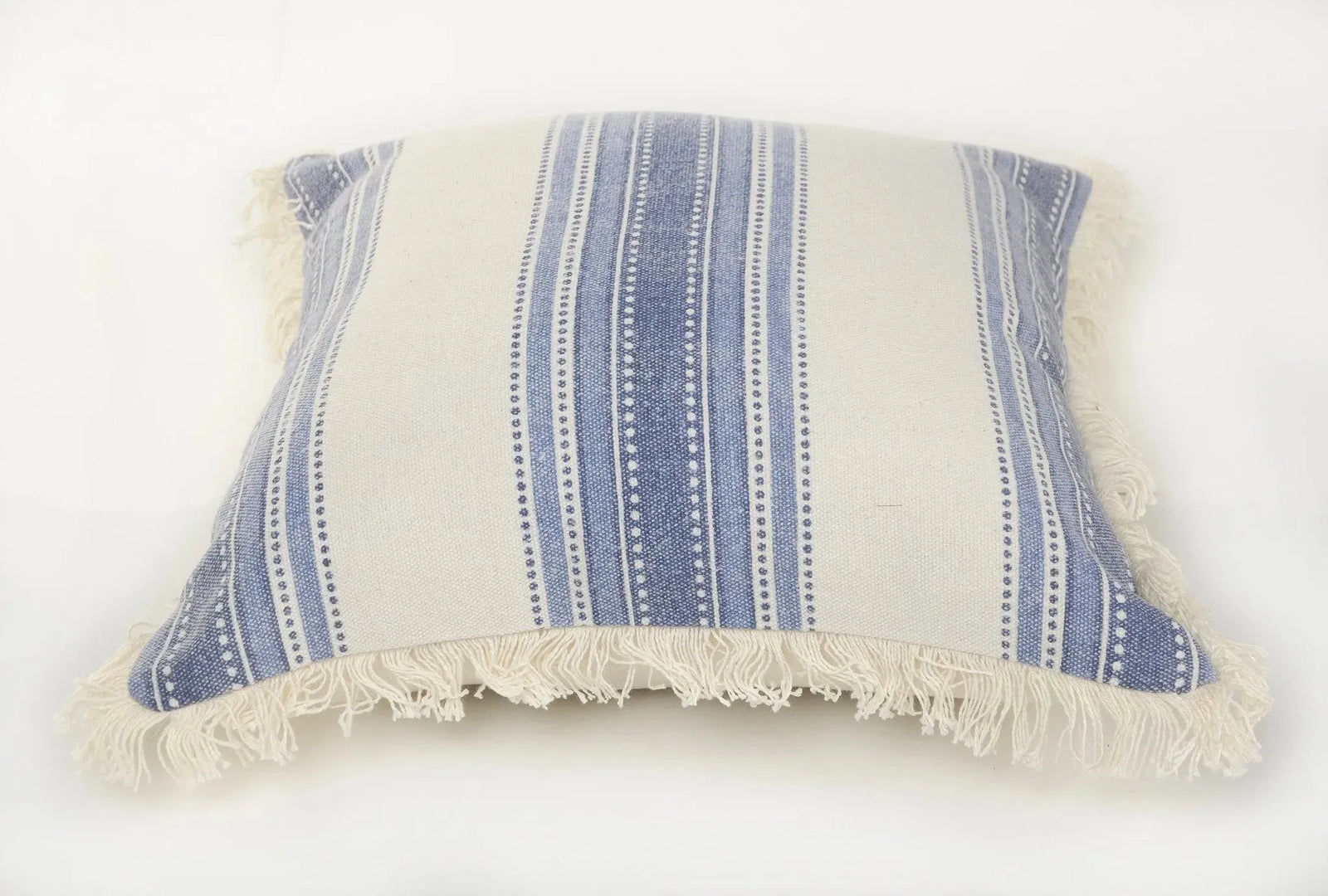 Coastal Striped Blue and Cream LR07479 Throw Pillow
