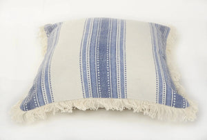 Coastal Striped Blue and Cream LR07479 Throw Pillow