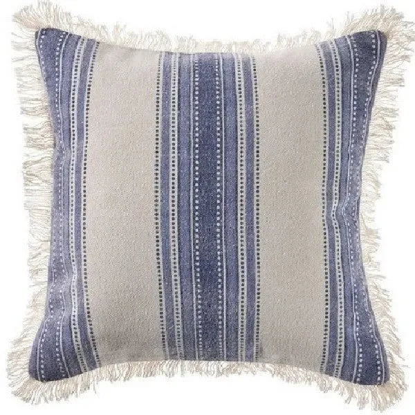Coastal Striped Blue and Cream LR07479 Throw Pillow