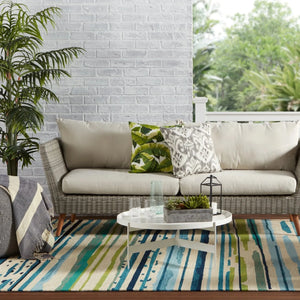 Colours Co19 Sketchy Lines Blue/Green Rug