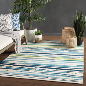 Colours Co19 Sketchy Lines Blue/Green Rug