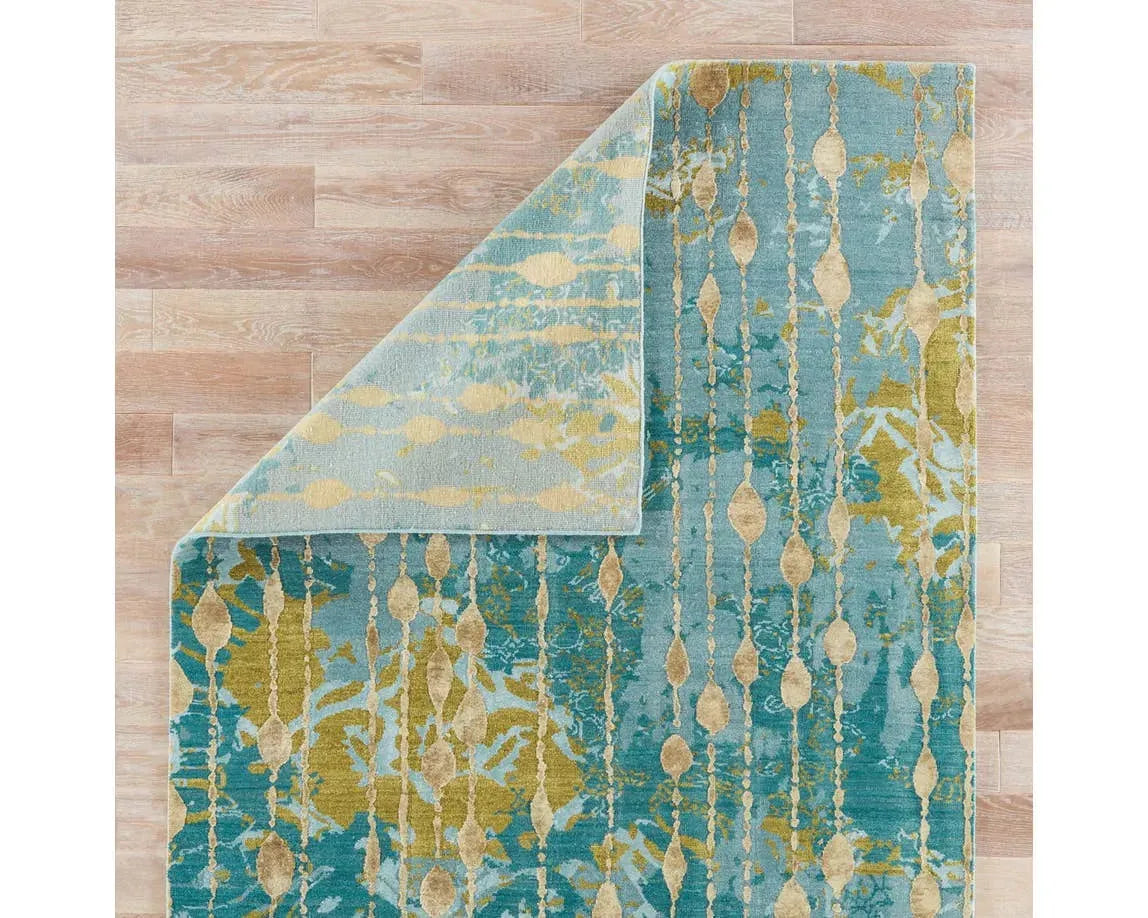 Connextion By Jenny Jones-Global CG08 Ruby Room Canal Blue/Dark Citron Rug