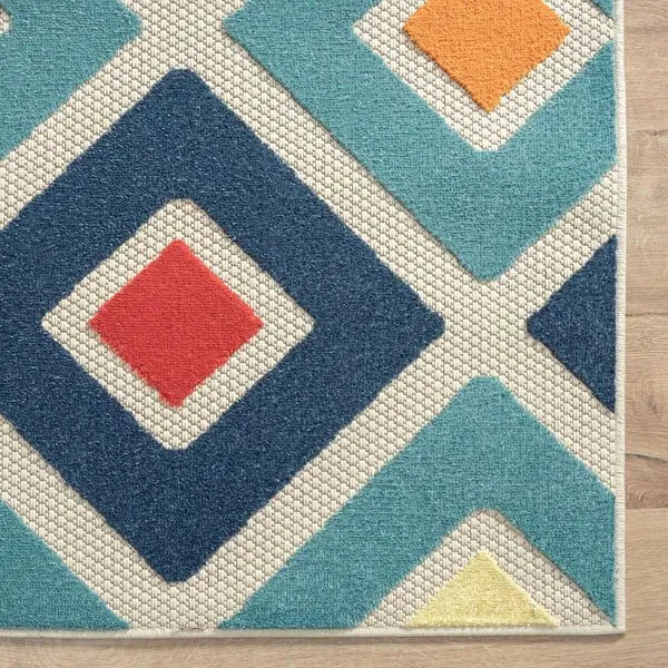Copa Cabana 81816TML Teal/Multi Rug