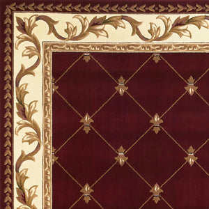 Corinthian 5319 Fleur De Lis Red Rug