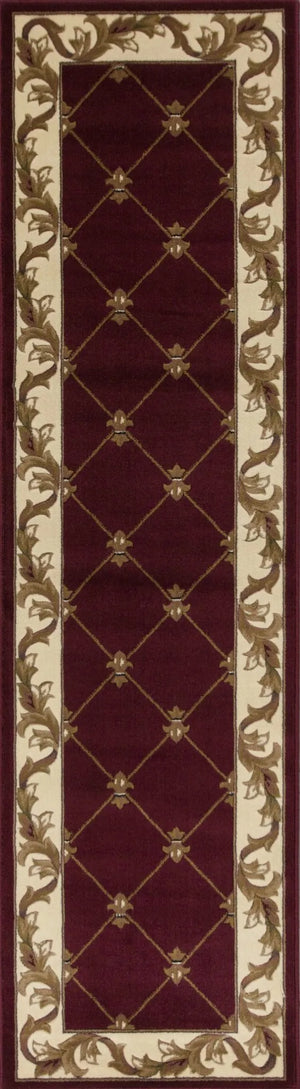 Corinthian 5319 Fleur De Lis Red Rug