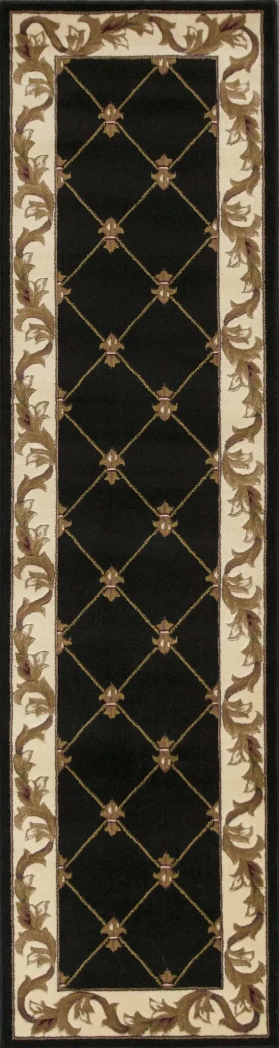 Corinthian 5321 Fleur De Lis Black Rug