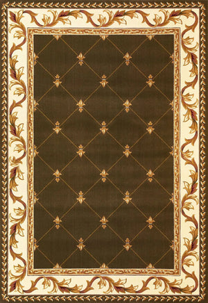 Corinthian 5323 Fleur De Lis Green Rug