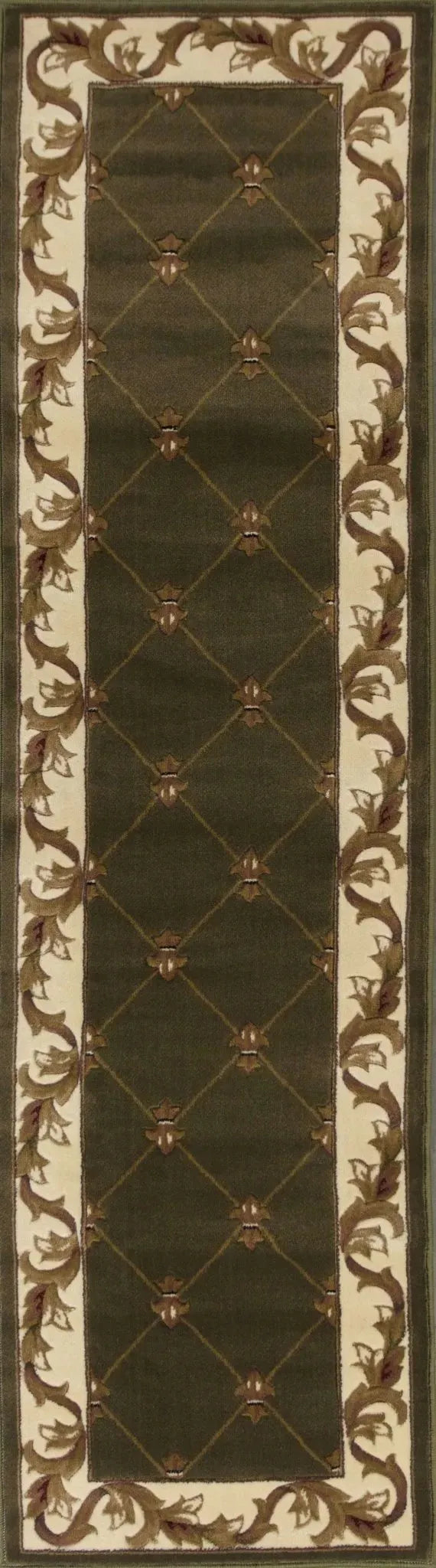Corinthian 5323 Fleur De Lis Green Rug