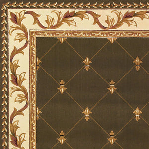 Corinthian 5323 Fleur De Lis Green Rug
