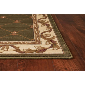 Corinthian 5323 Fleur De Lis Green Rug