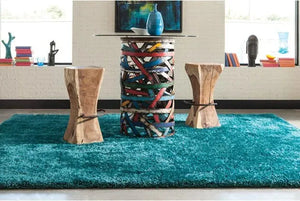 Cosmo Shag 81104 Teal/ Teal Rug