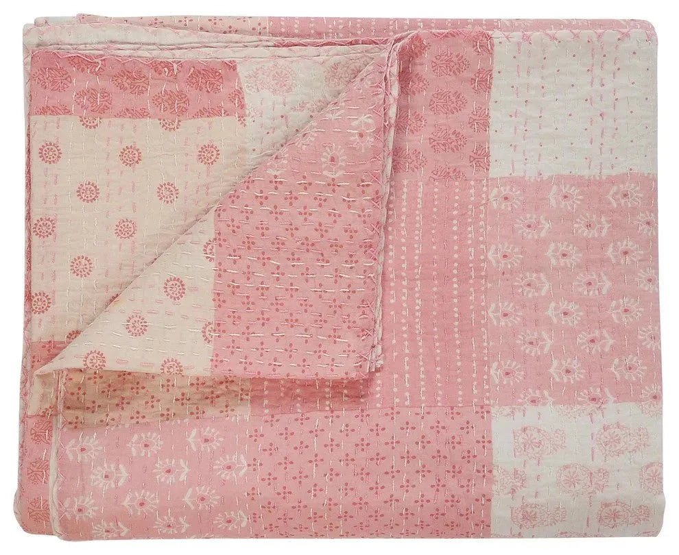 Cotton Candy Kantha LR80153 Throw Blanket