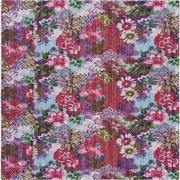 Cotton Kantha Lr81481 Multi Coverlet