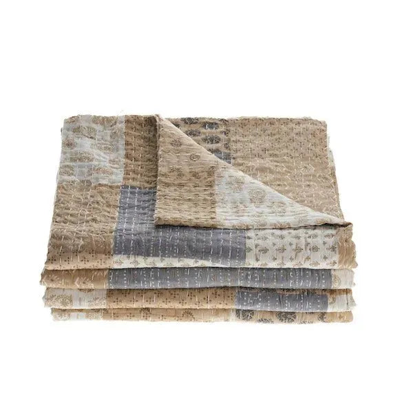 Cotton Kantha Lr81483 Multi Coverlet