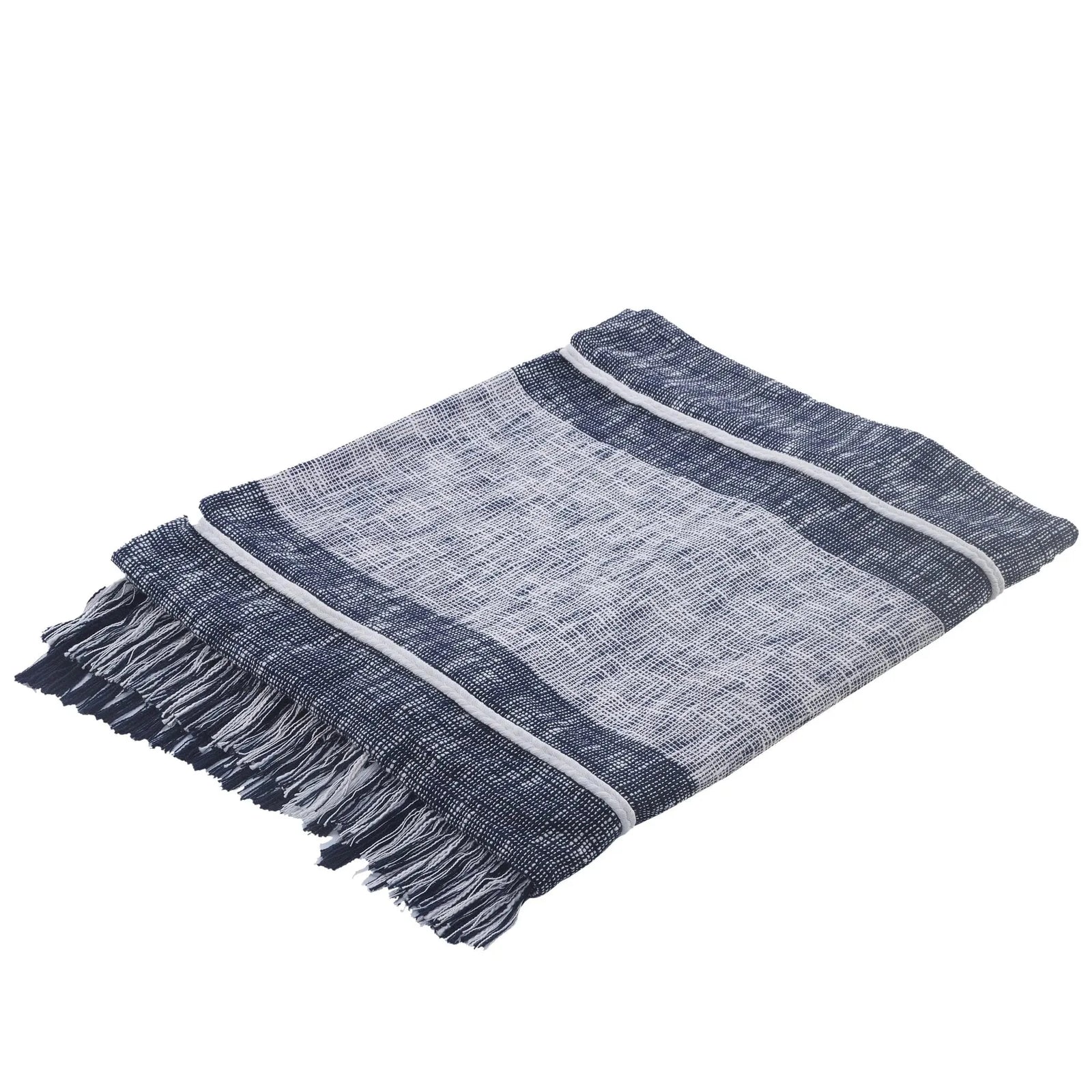 Cotton Lr81484 Navy/White Coverlet