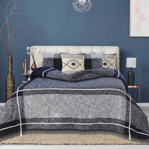 Cotton Lr81484 Navy/White Coverlet
