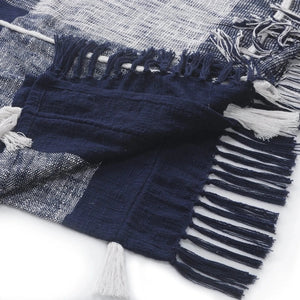 Cotton Lr81484 Navy/White Coverlet