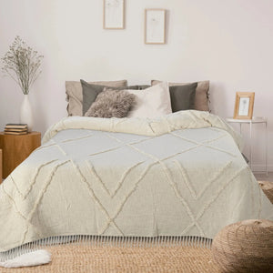 Cotton Lr81486 Ivory Coverlet