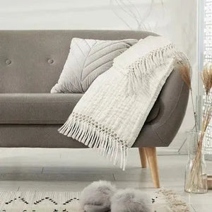 Cozy Throw Lr05291 Ivory Throw Blanket