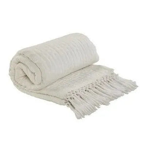 Cozy Throw Lr05291 Ivory Throw Blanket