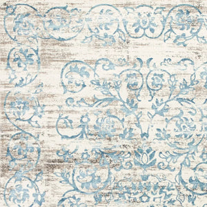 Crete 6503 Courtyard Ivory/Blue Rug