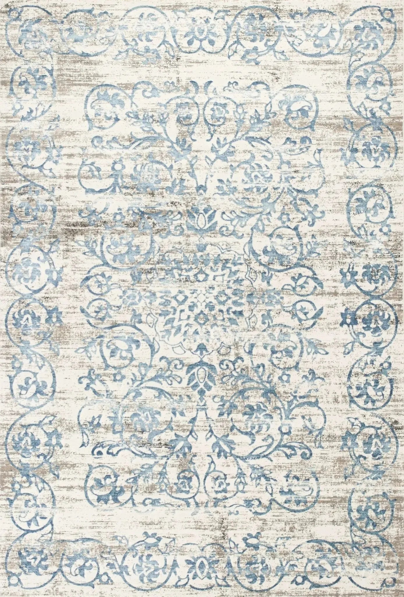Crete 6503 Courtyard Ivory/Blue Rug