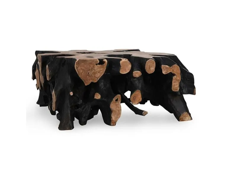 Cypress Root 40" Square Coffee Table Black/Natural