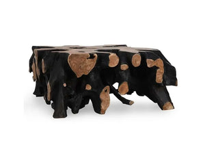Cypress Root 40" Square Coffee Table Black/Natural