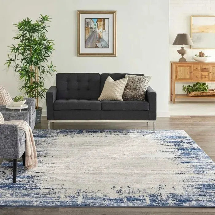 Cyrus CYR04 Ivory/Navy Rug