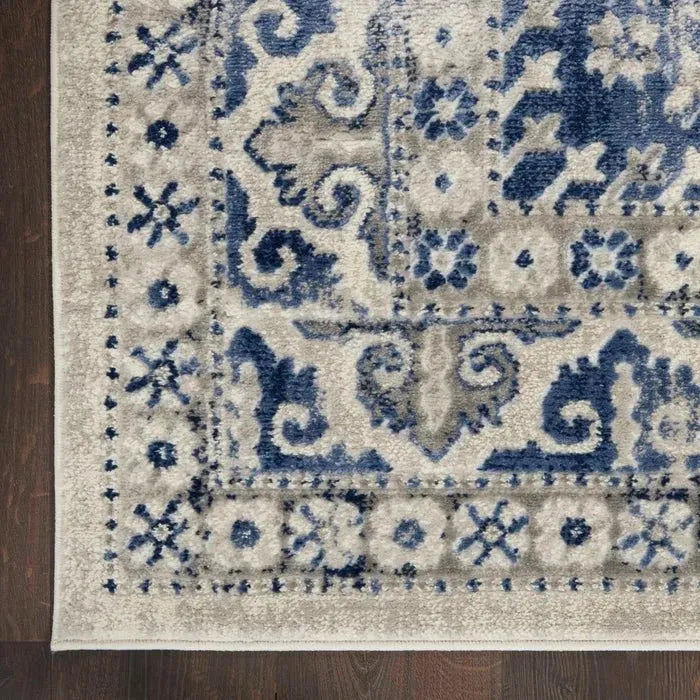 Cyrus CYR05 Ivory Blue Rug
